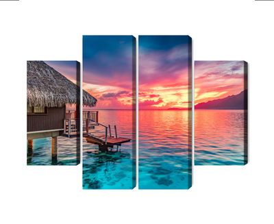 Ljuddämpande tavla - Sunset over the south pacific