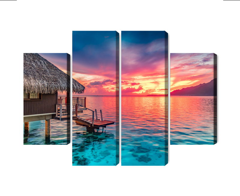 Ljuddämpande tavla - Sunset over the south pacific