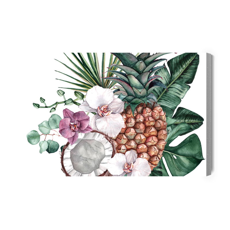 Ljuddämpande tavla - Tropical fruits and orchids