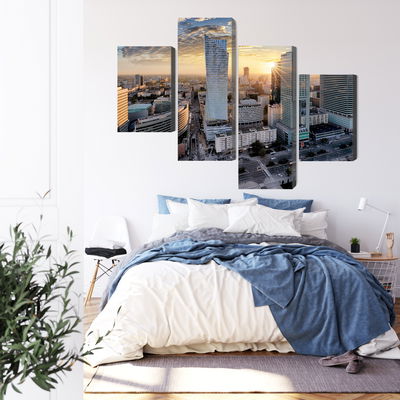 Ljuddämpande tavla - Warsaw skyscrapers at sunset