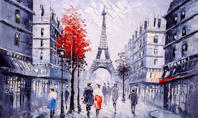 Ljuddämpande tavla - The view of the Paris street