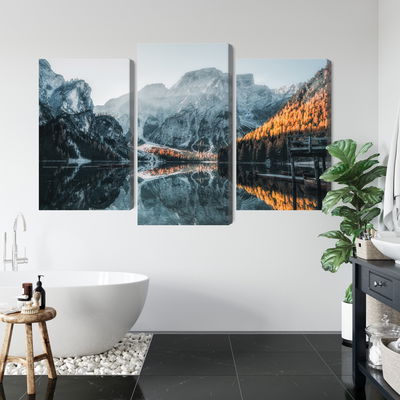 Ljuddämpande tavla - Italian lake braies 3d