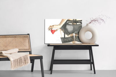 Ljuddämpande tavla - Woman in underwear painted