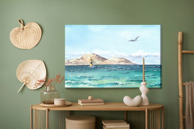 Ljuddämpande tavla - Sea and lighthouse