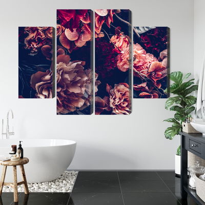 Ljuddämpande tavla - Colorful flowers in a retro