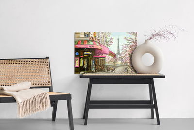 Ljuddämpande tavla - Paris cafe as drawn