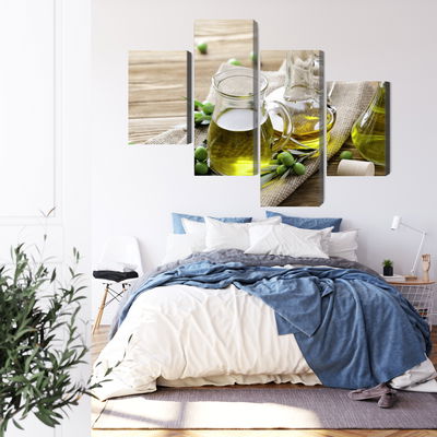 Ljuddämpande tavla - Olive oil with green olives