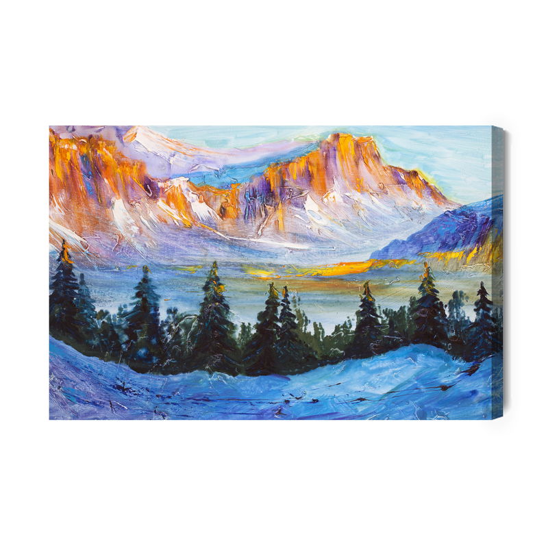 Ljuddämpande tavla - Painted mountain landscape