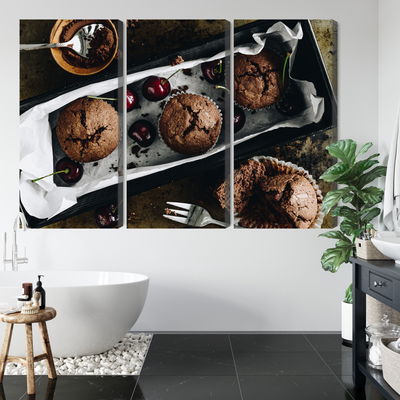 Ljuddämpande tavla - Muffins with cherries