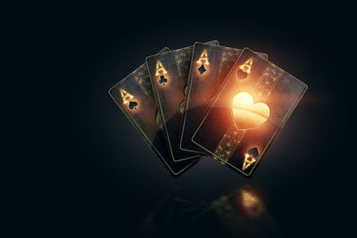 Ljuddämpande tavla - Black poker playing cards