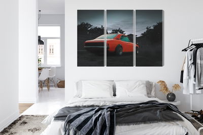 Ljuddämpande tavla - Orange retro car