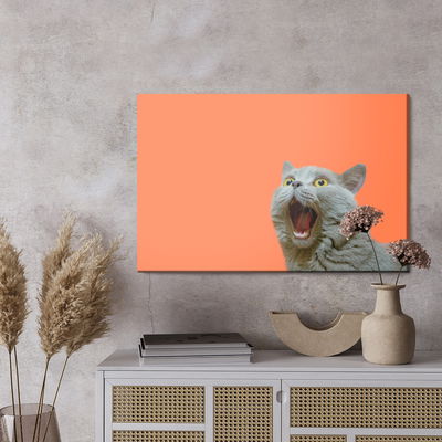 Ljuddämpande tavla - British cat on an orange