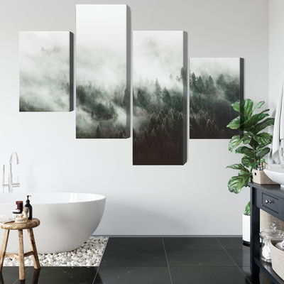 Ljuddämpande tavla - 3d misty forest landscape