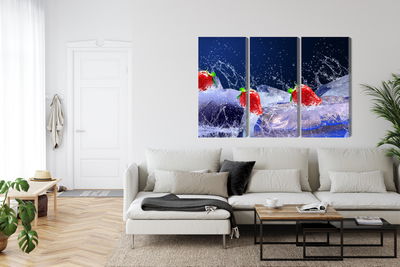 Ljuddämpande tavla - Strawberries on ice