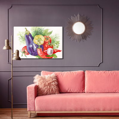 Ljuddämpande tavla - Vegetables painted