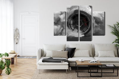 Ljuddämpande tavla - Car wheel in a cloud of 3d