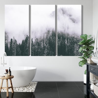 Ljuddämpande tavla - A forest shrouded in fog