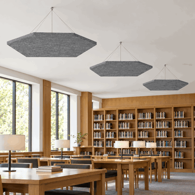 Ljudabsorbering till tak - PES hexagon ceiling