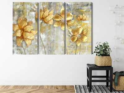 Ljuddämpande tavla - Decorative flowers in shades