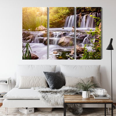 Ljuddämpande tavla - Waterfall at sunset