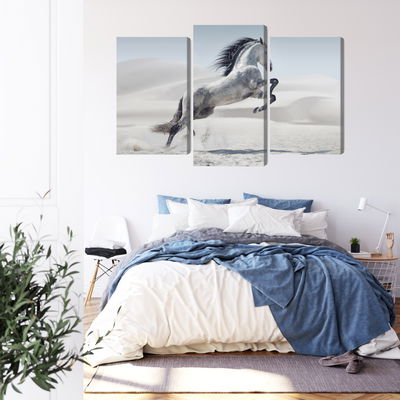 Ljuddämpande tavla - Horse in the desert 3d