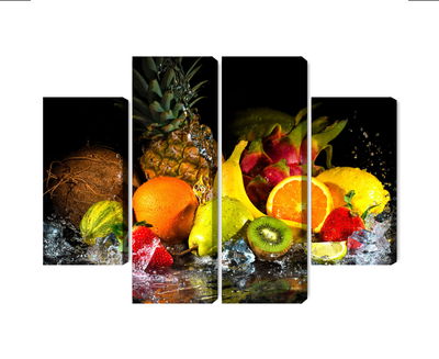 Ljuddämpande tavla - Fruit with a splash of water