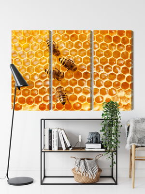 Ljuddämpande tavla - Bees on the honeycomb