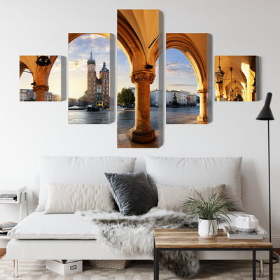 Ljuddämpande tavla - View of Kraków at sunset