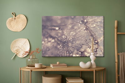 Ljuddämpande tavla - Dandelion, water drops