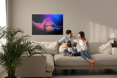 Ljuddämpande tavla - Sexy woman illuminated