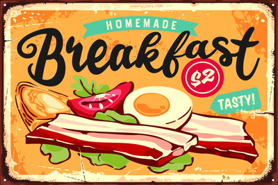 Ljuddämpande tavla - Retro style english breakfast