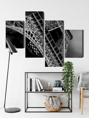 Ljuddämpande tavla - Black and white eiffel tower