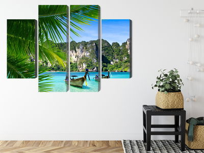 Ljuddämpande tavla - Tropical landscape 3d