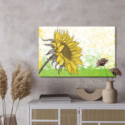 Ljuddämpande tavla - Sunflower as sketched