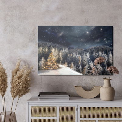 Ljuddämpande tavla - Winter forest at night