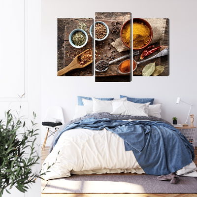 Ljuddämpande tavla - Board with various spices