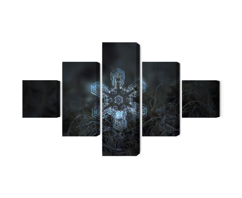 Ljuddämpande tavla - Snow flake in 3d macro scale