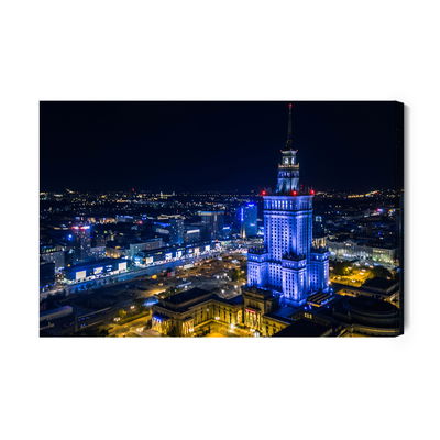 Ljuddämpande tavla - Illuminated Warsaw at night