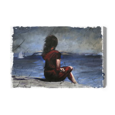 Ljuddämpande tavla - Woman on the beach