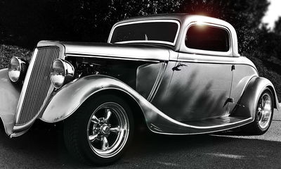 Ljuddämpande tavla - Vintage style hot rod car