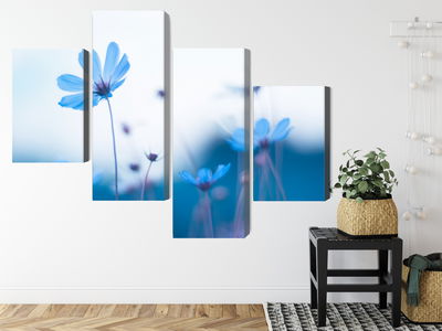 Ljuddämpande tavla - Delicate blue flowers