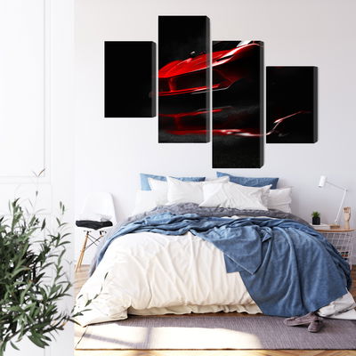 Ljuddämpande tavla - Red sports car 3d