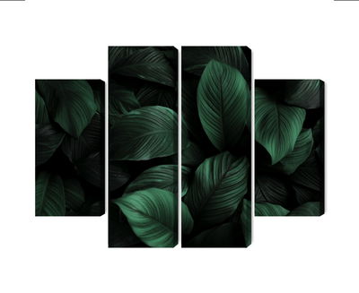Ljuddämpande tavla - Green leaves on a macro scale