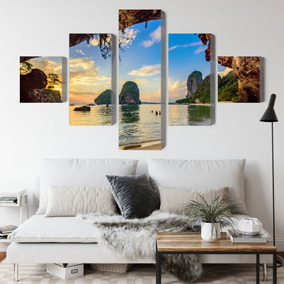 Ljuddämpande tavla - Sunset on a beach in thailand