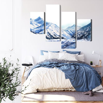 Ljuddämpande tavla - Watercolor mountain peak