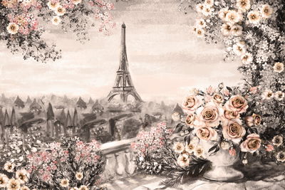 Ljuddämpande tavla - A flowery terrace