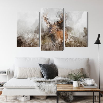 Ljuddämpande tavla - A deer painted with 3d