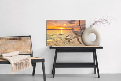 Ljuddämpande tavla - Picture sunset at the beach