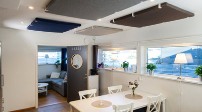 Ljudabsorbering till tak - PES ceiling fabric