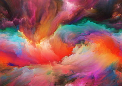 Ljuddämpande tavla - Abstract colorful swirls